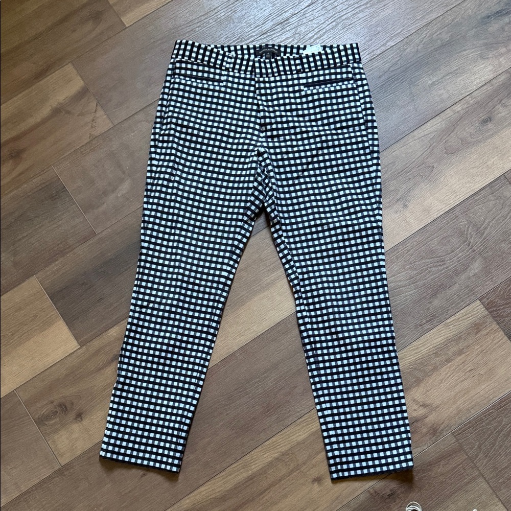 Banana Republic Sloan Black and White Checkered Pants